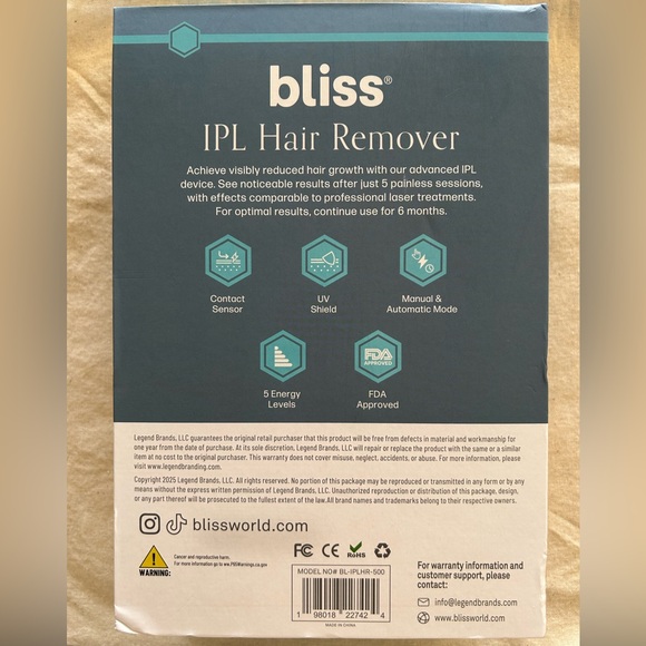 Bliss IPL Hair Remover Device with Travel Bag in Purple - Picture 4 of 4